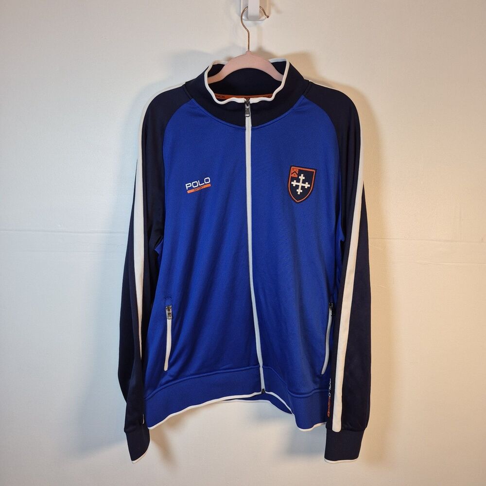 Polo Sport Ralph Lauren Men's Track Jacket Size XXL Full Zip Blue Performance